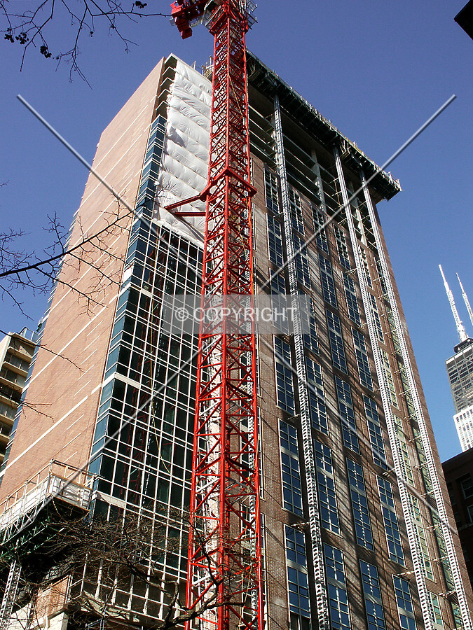 Looking up the southwest corner