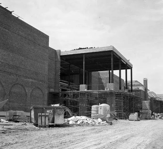 Vintage view while under construction; 1973