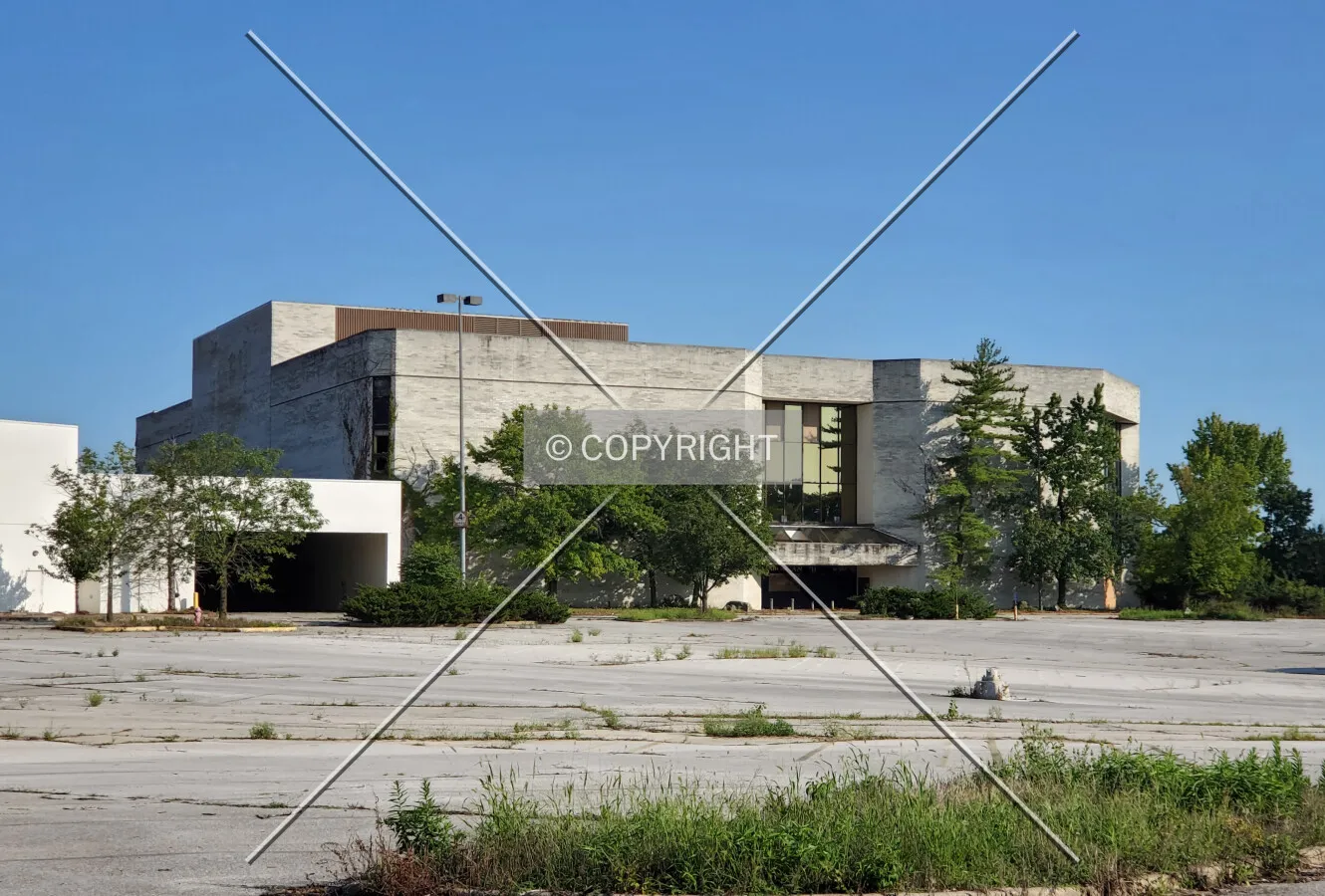 Northwest view of the former Dillard's Department Store; September 5, 2020