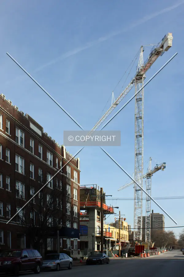 View from the southwest during construction; January 1, 2015