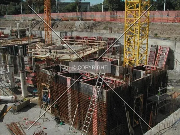 View of the building's core in the underground floors