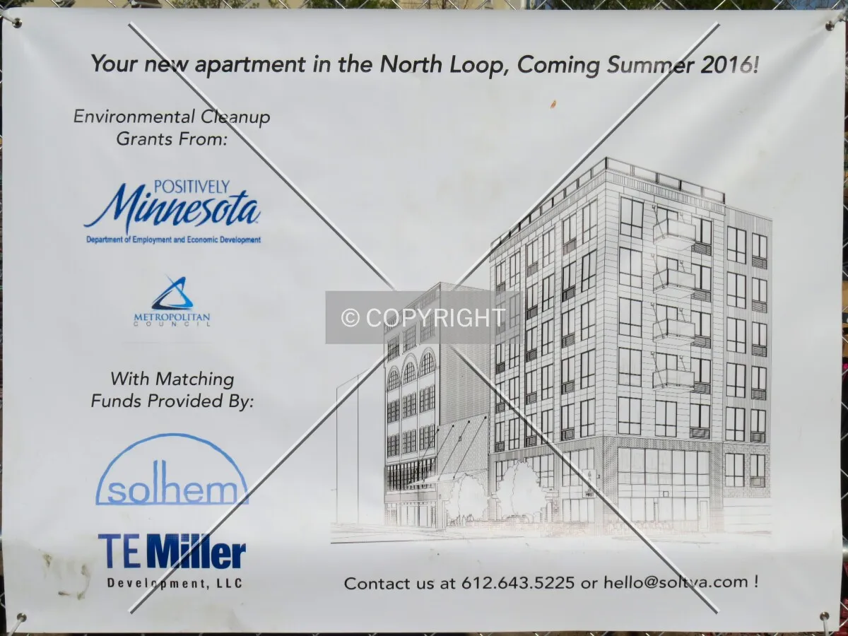 Project banner with building sketch