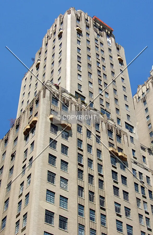 South tower from the southeast on Central Park West