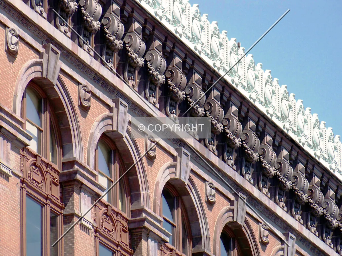 East facade detail; July 31, 2009