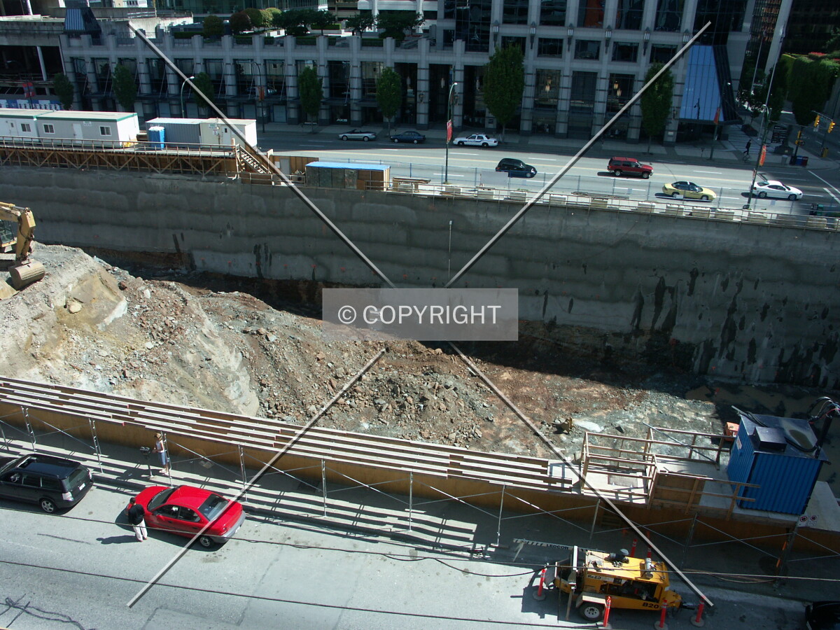 View of excavation from south