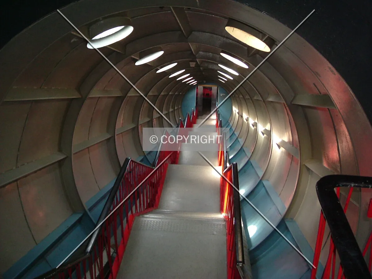 One of the stairs which connect the spheres