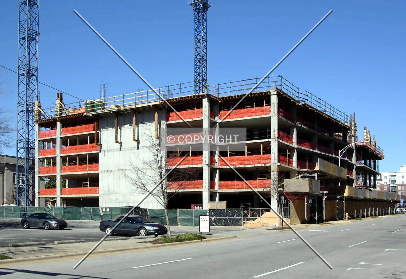Looking northwest along South Poplar Street