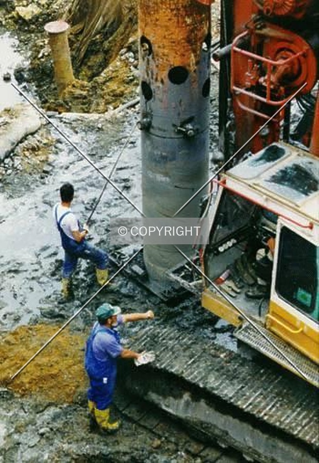 Excavator at work: detail