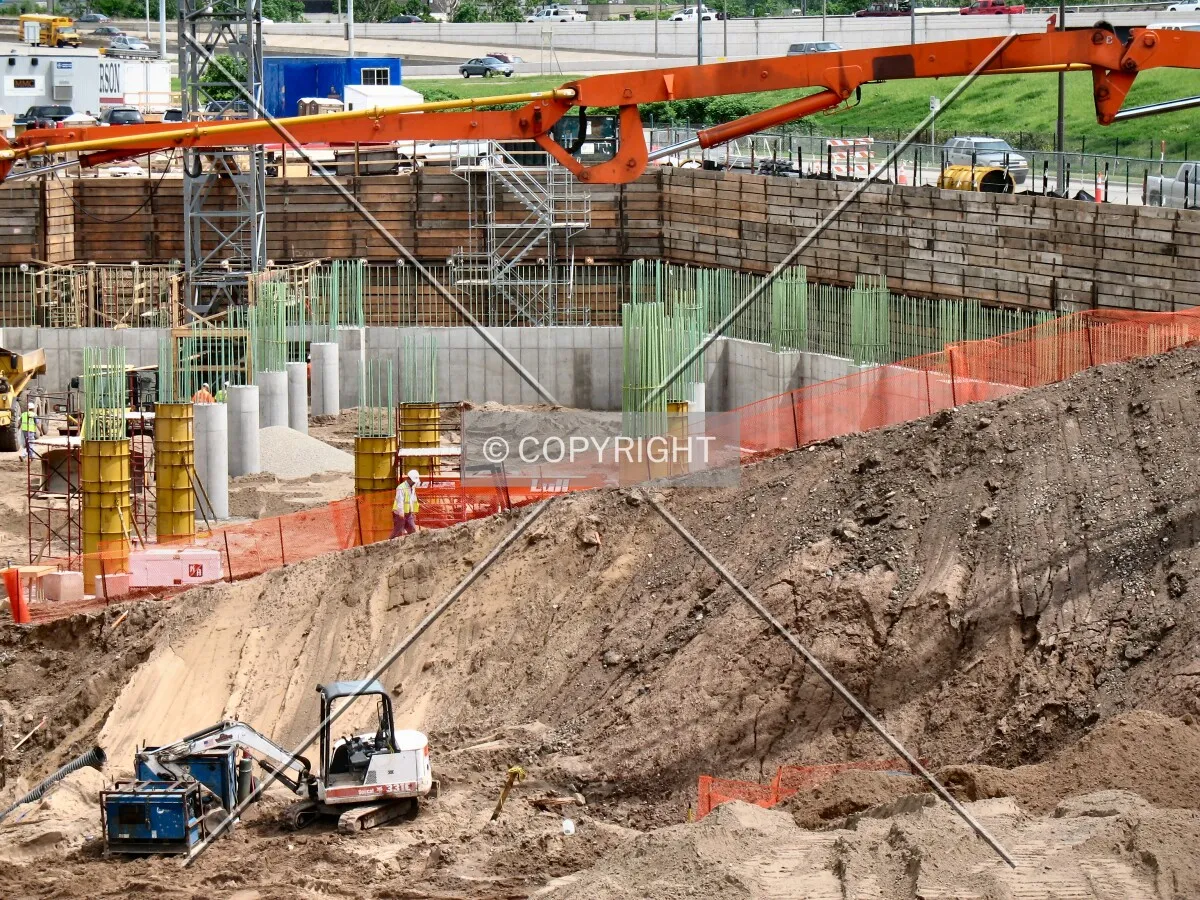Foundation work on the south end of the site