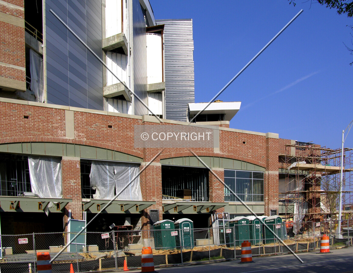 Looking northeast from Trade Street