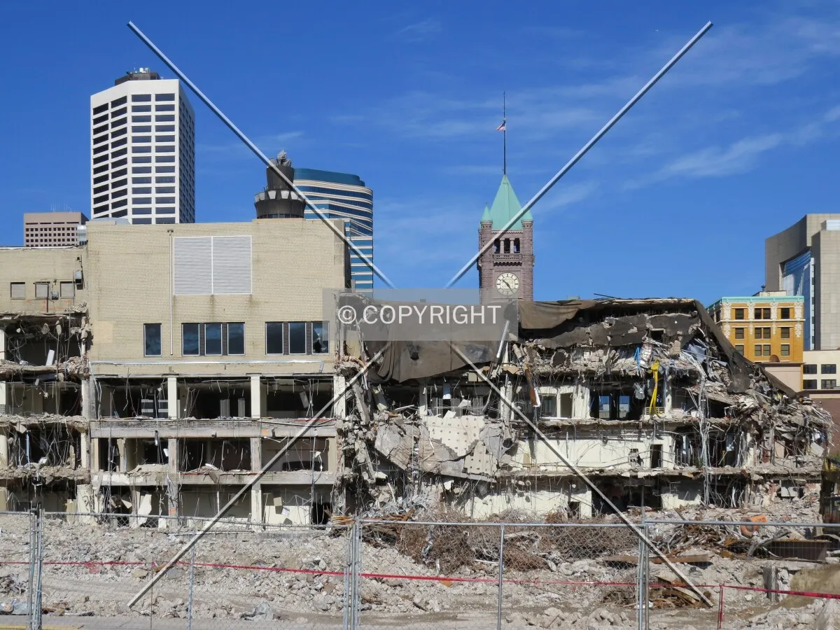 View to the west from Park Avenue during demolition