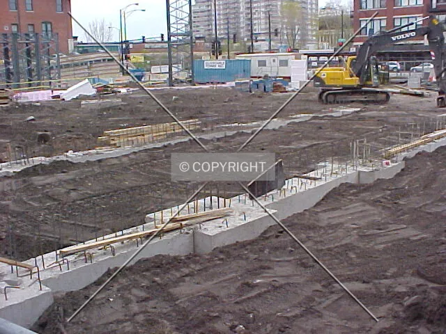 Looking northeast across the construction site