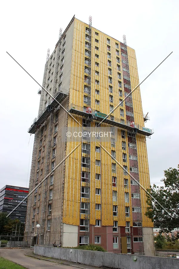 Corner view from the northwest.
