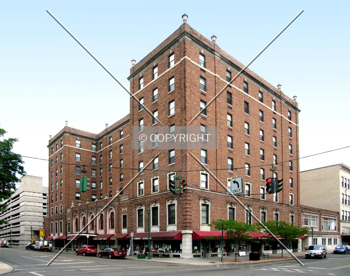 View from the west at Gray and Main streets