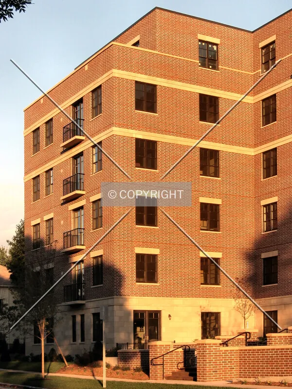 Northwest corner of the east wing in late afternoon
