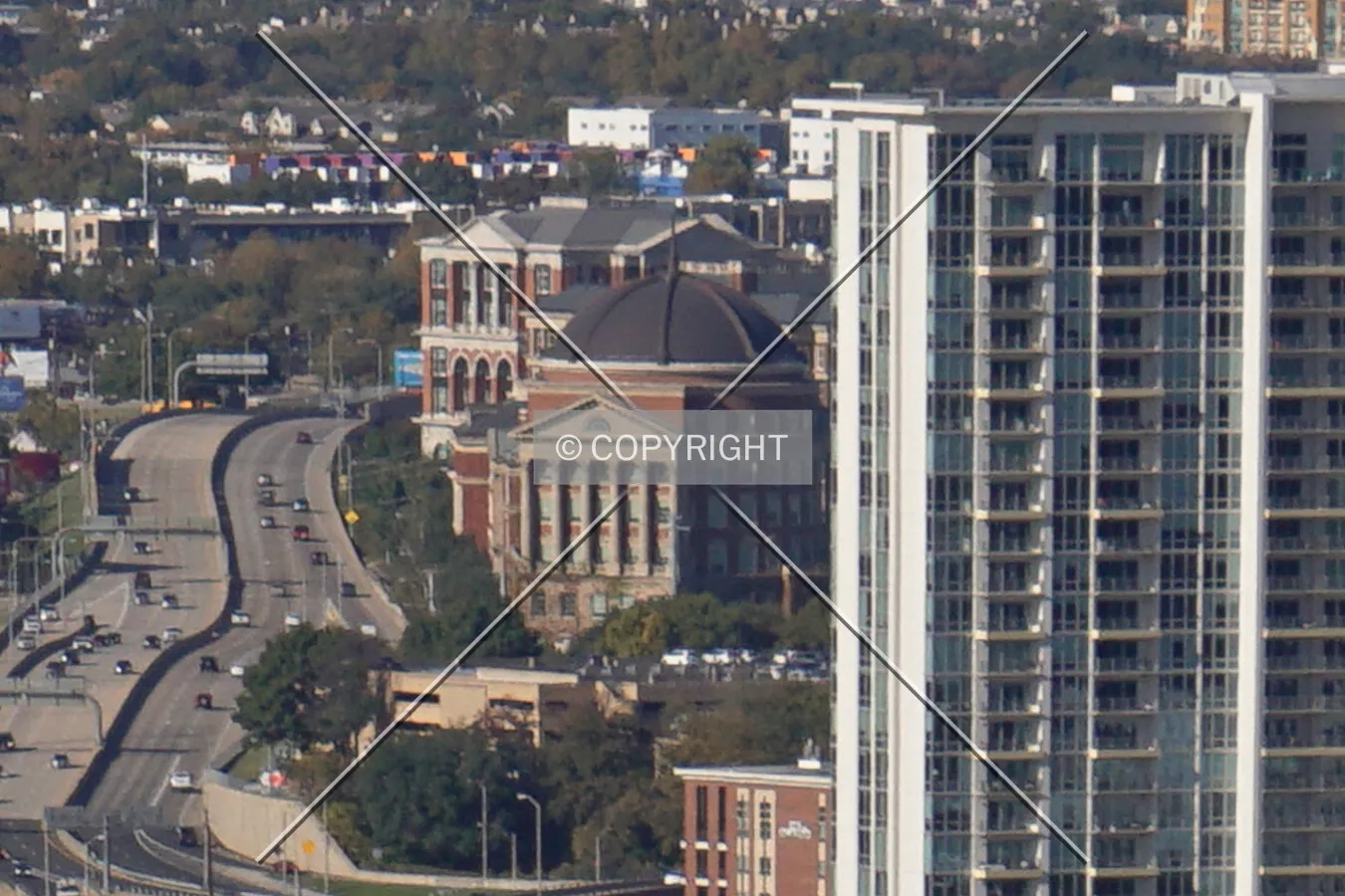 Distant view from the southeast; November 18, 2021