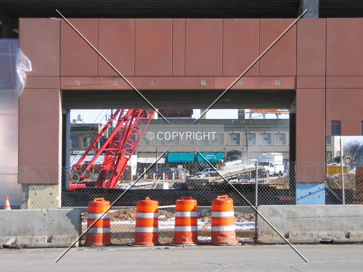 View to the northeast through the ground level, from University Avenue SE