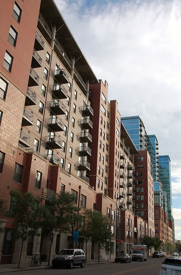 Looking southwest along the urban streetwall