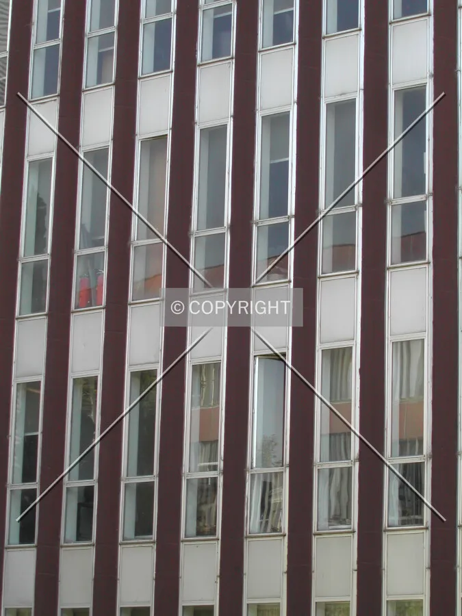 Close view of building's facade
