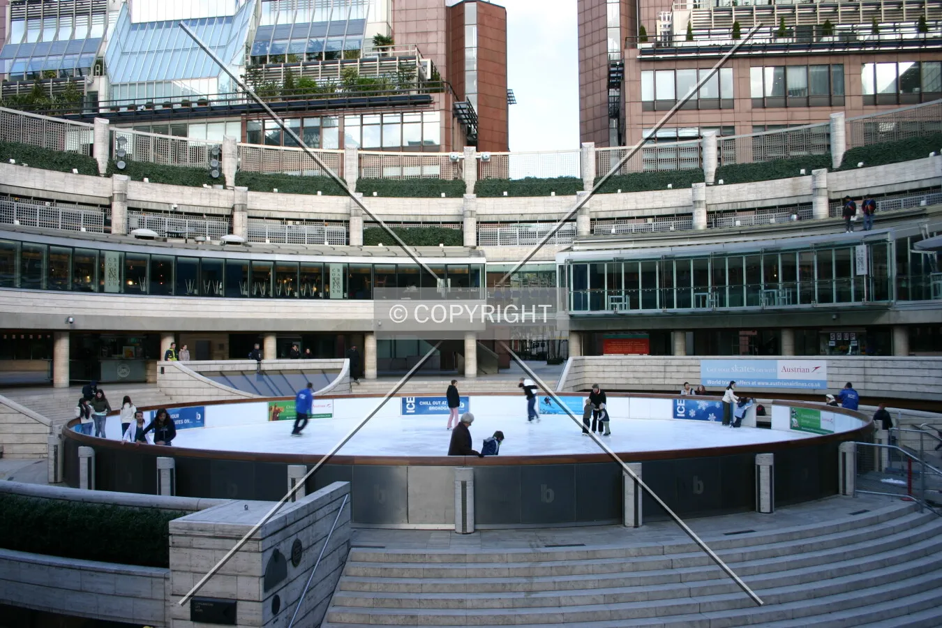Skaters speed round the Broadgate ice rink