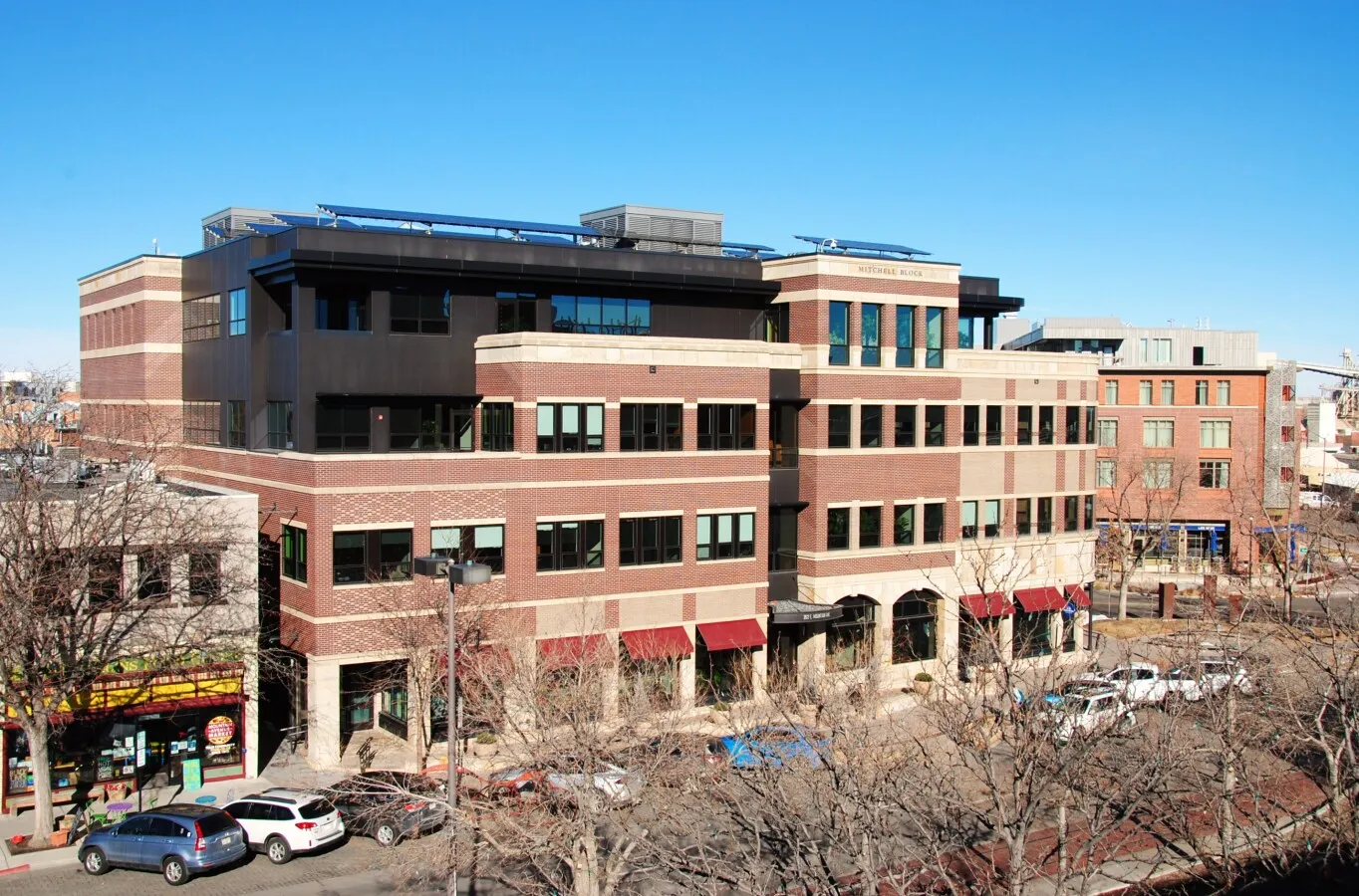 Elevated view from the southwest