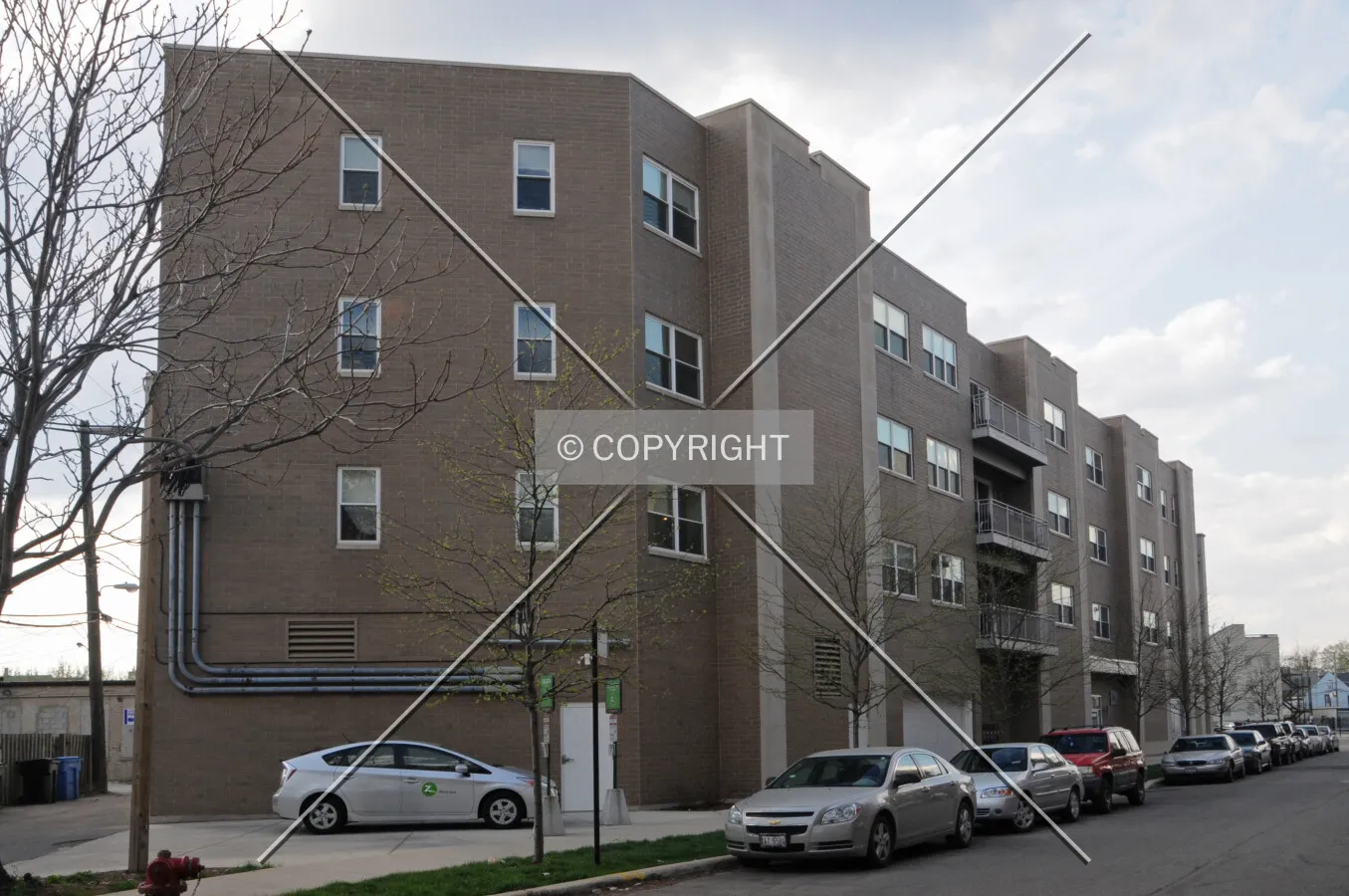 Looking northwest along Winnebago Avenue. March 21, 2012.