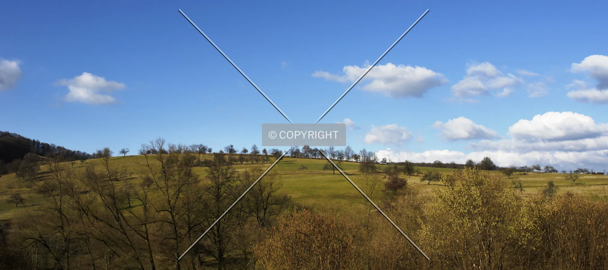 hilly meadow in Spessart, Germany