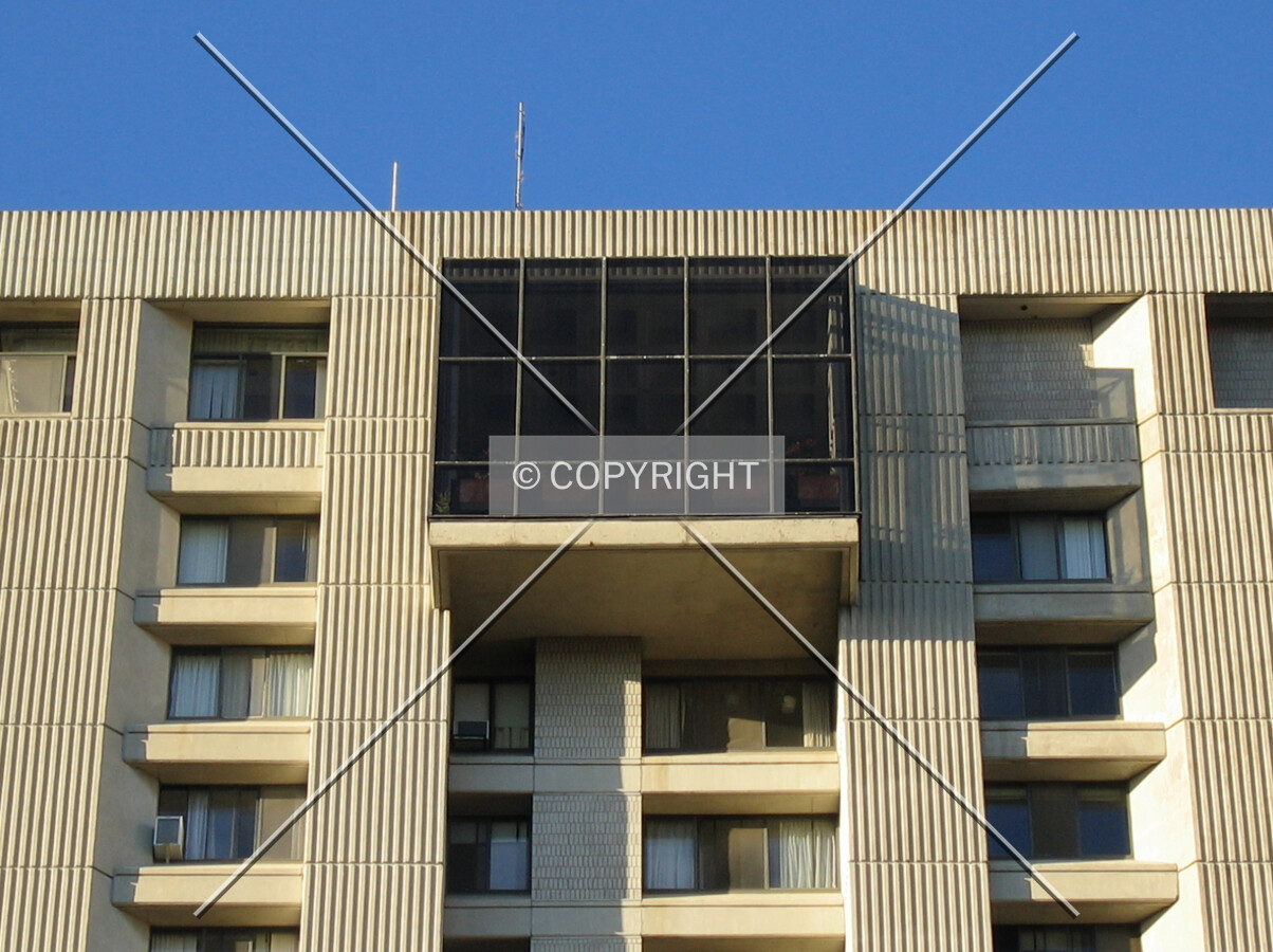 Closeup of two story space on the highest floors