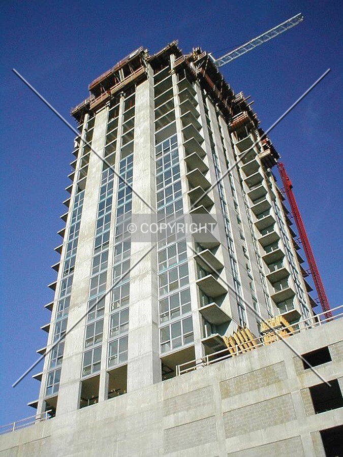 Looking up as the building nears topping out