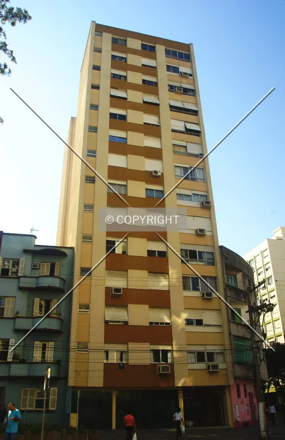 Looking up from across General Lima e Silva Street