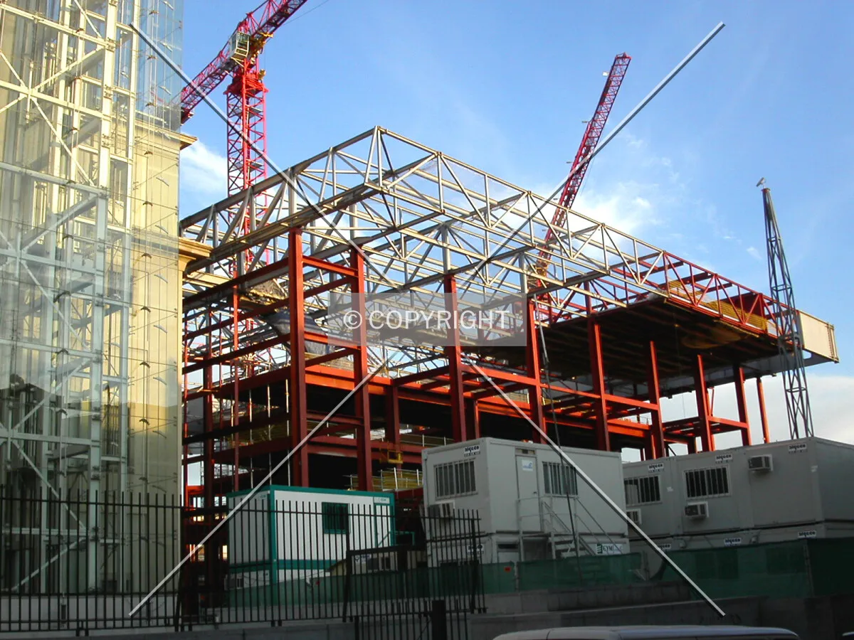 Looking to the building from the north