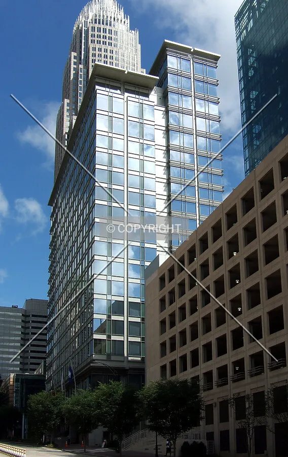 View from the southeast on Trade Street