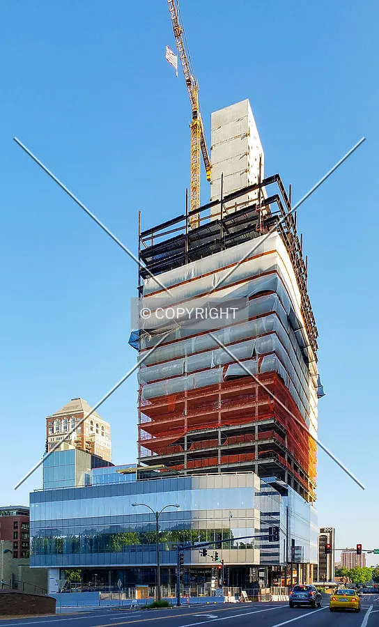 From the northwest during construction; July 4, 2018