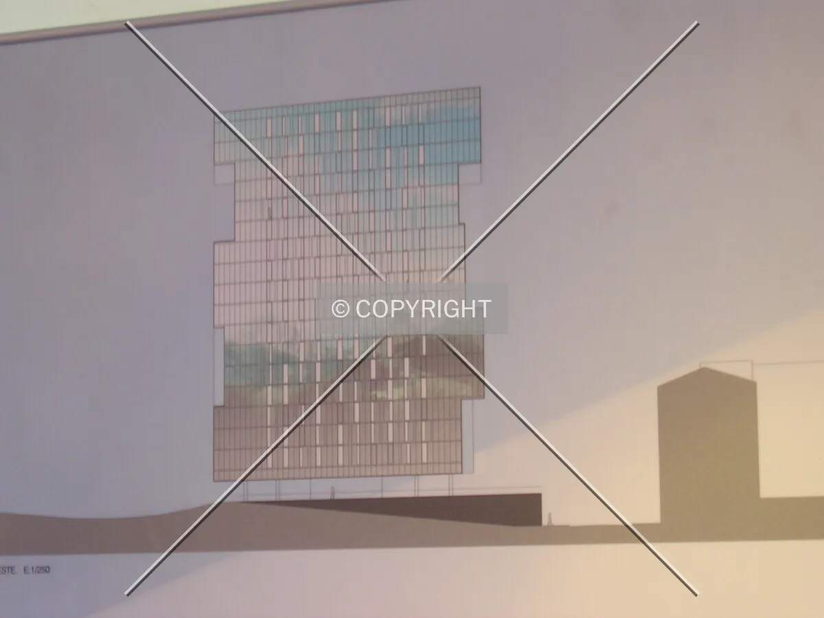 View of a render at a public exhibition
