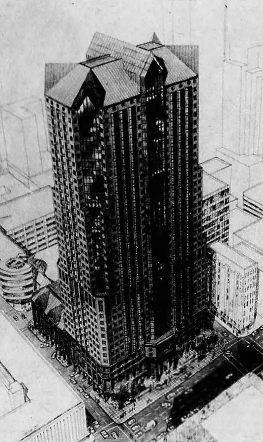 Vintage rendering; November 13, 1988