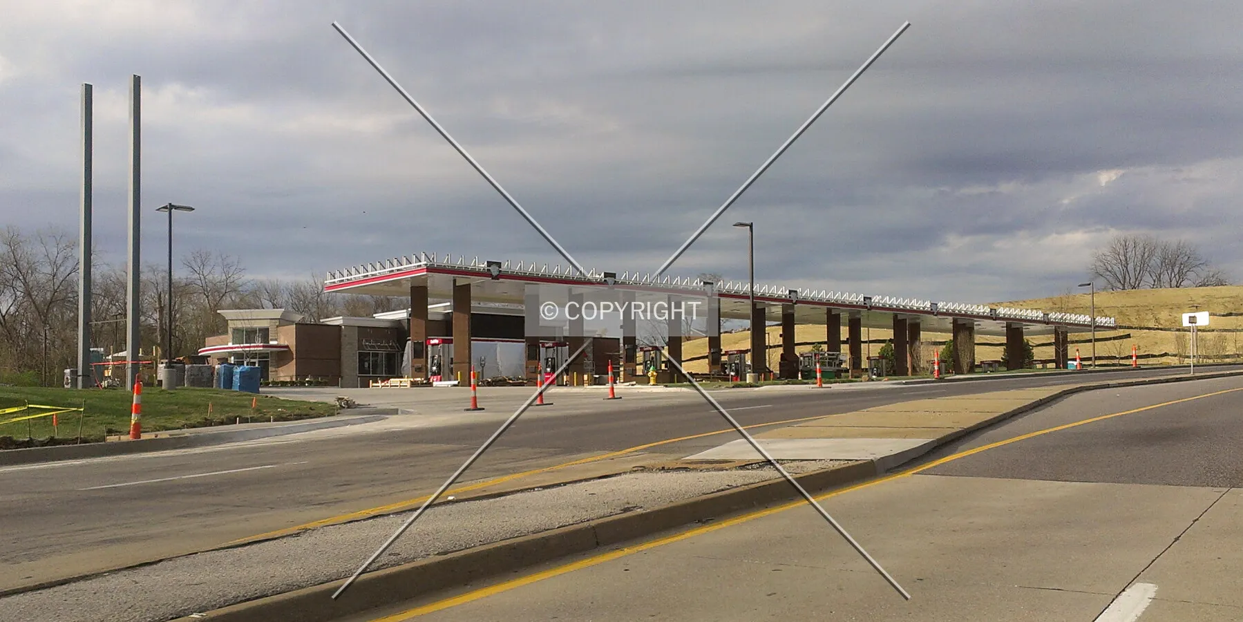 View from the southwest during construction