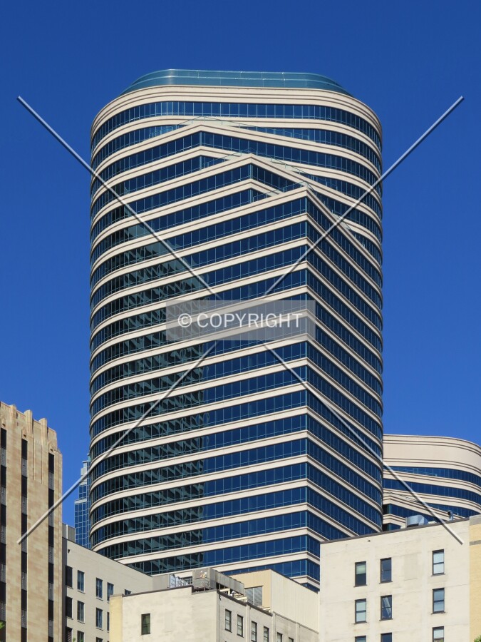 View to the west from the US Federal Courthouse Plaza