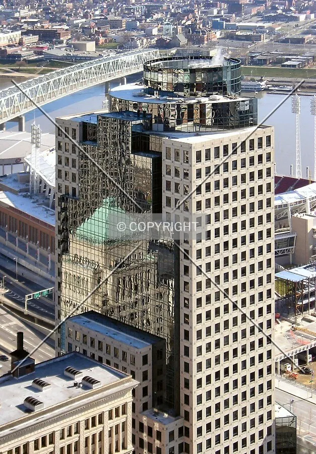 View from the Carew Tower Observation Deck, reflecting the Cinergy Building