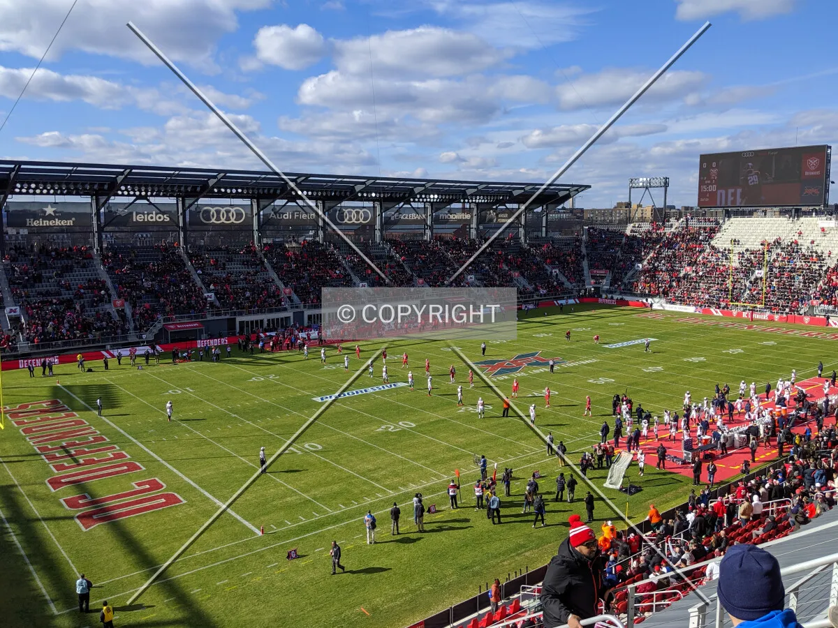 From the Southeast corner in the American football configuration for the now-defunct DC Defenders of the XFL