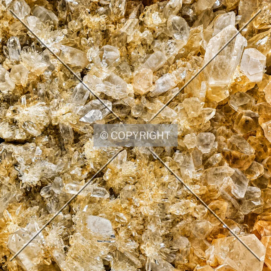 Detail of a quartz piece on display, Monday, April 14, 2025