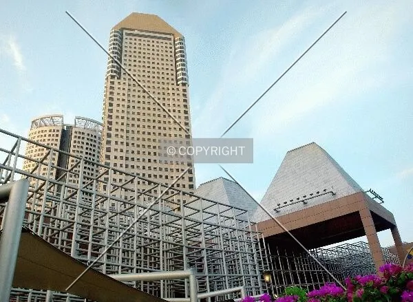 Overlooking the pyramid-roofed mall from the south