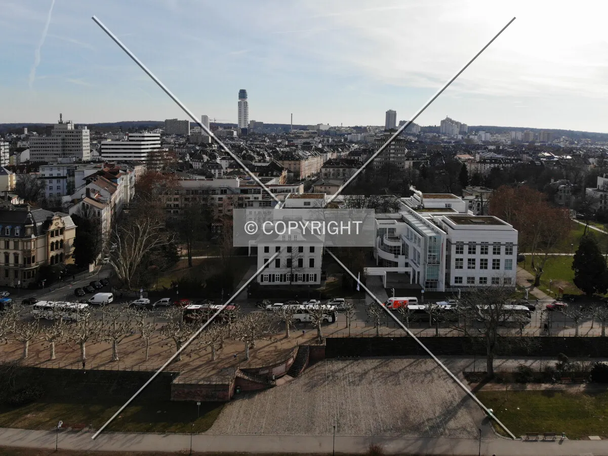 Main river shore - View over Frankfurt Sachsenhausen