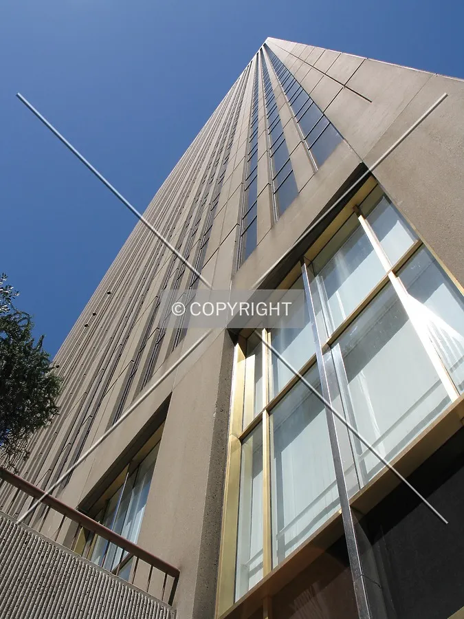 Looking up from the southern corner