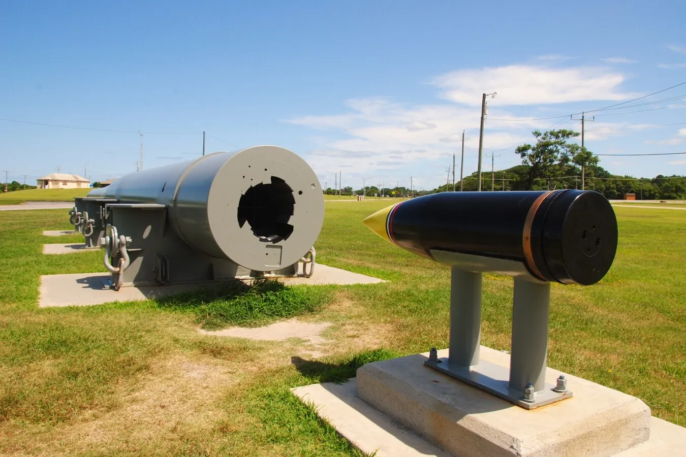 Gun barrel from the battleship USS Iowa on display