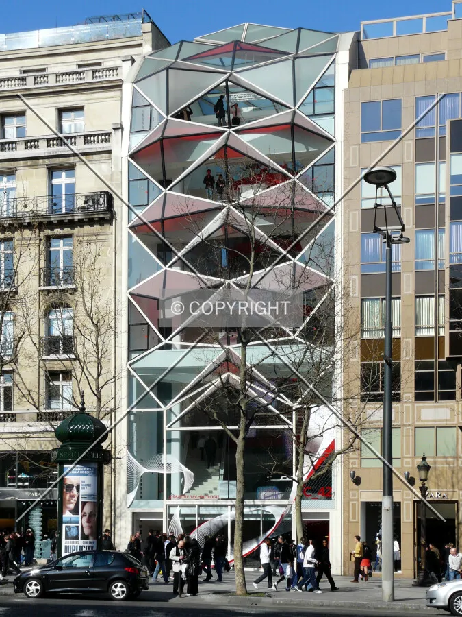 Front side from across Avenue des Champs Elysées