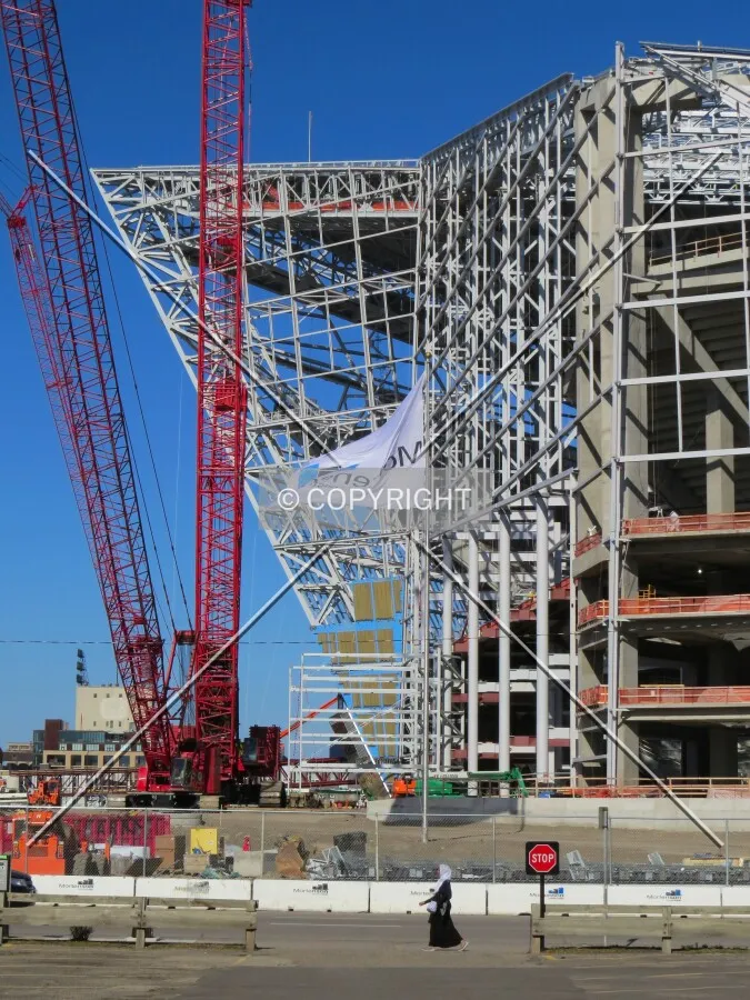 View to the north across 6th Street South; future prow on the west end