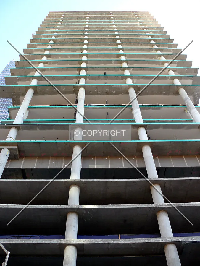 View up of the Kinzie Street elevation