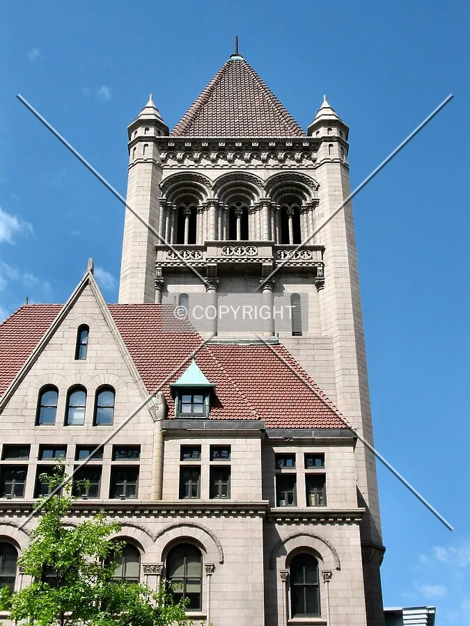 Looking up the north tower from Landmark Plaza