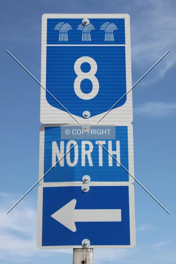 Road sign Saskatchewan Highway 8.
