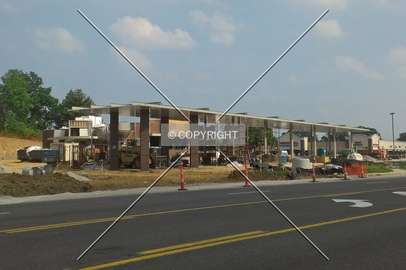 View from the northwest during construction; May 19, 2013
